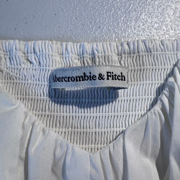 Abercrombie and Fitch Milkmaid Blouse Top White Cottagecore Cotton Romantic - Picture 6 of 8